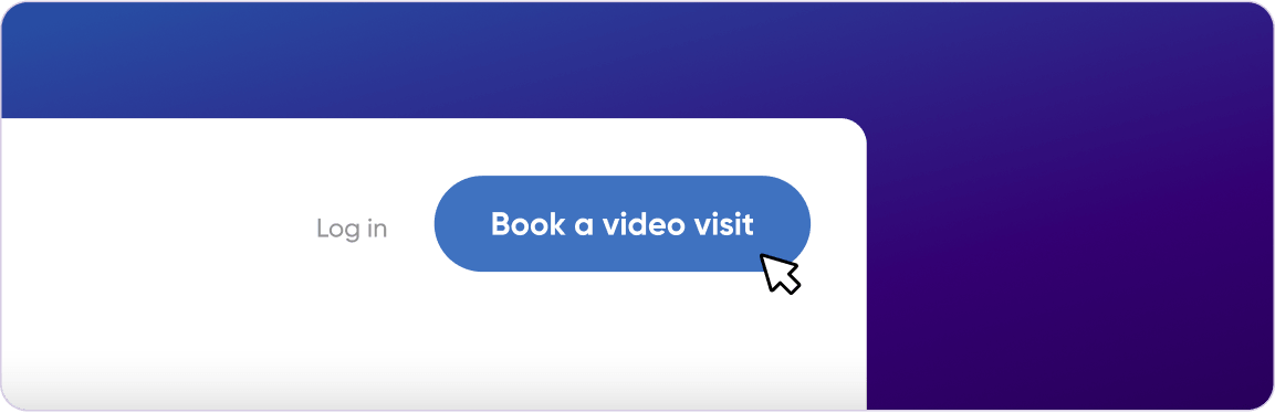 The HealthTap site header with the Book a video visit button highlighted.